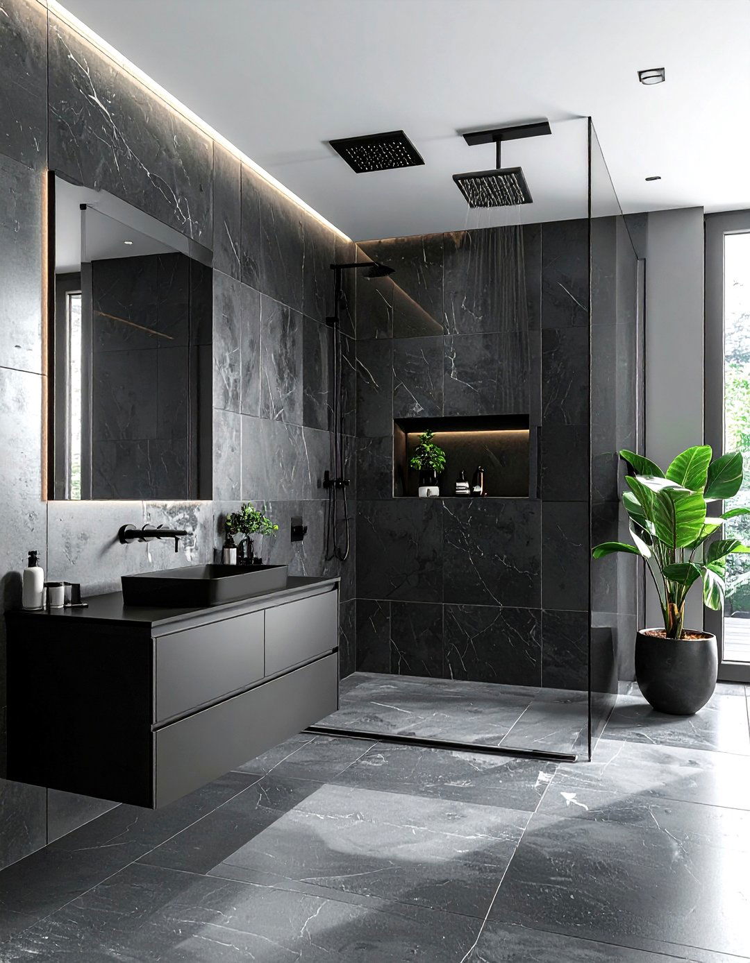 Charcoal And Matte Black Bathroom - 30 charcoal bathroom color schemes