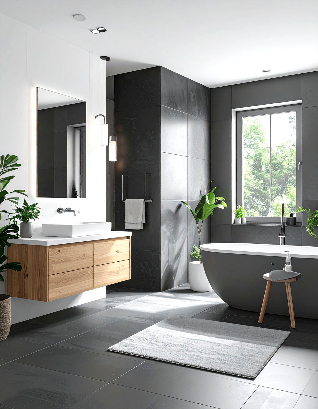 Charcoal And Oak Bathroom - 30 charcoal bathroom color schemes