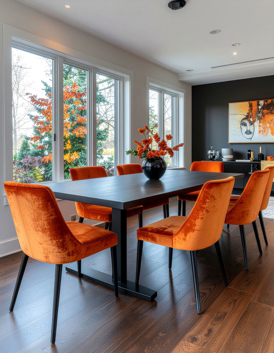 Charcoal And Orange Dining Room - 30 charcoal dining room ideas