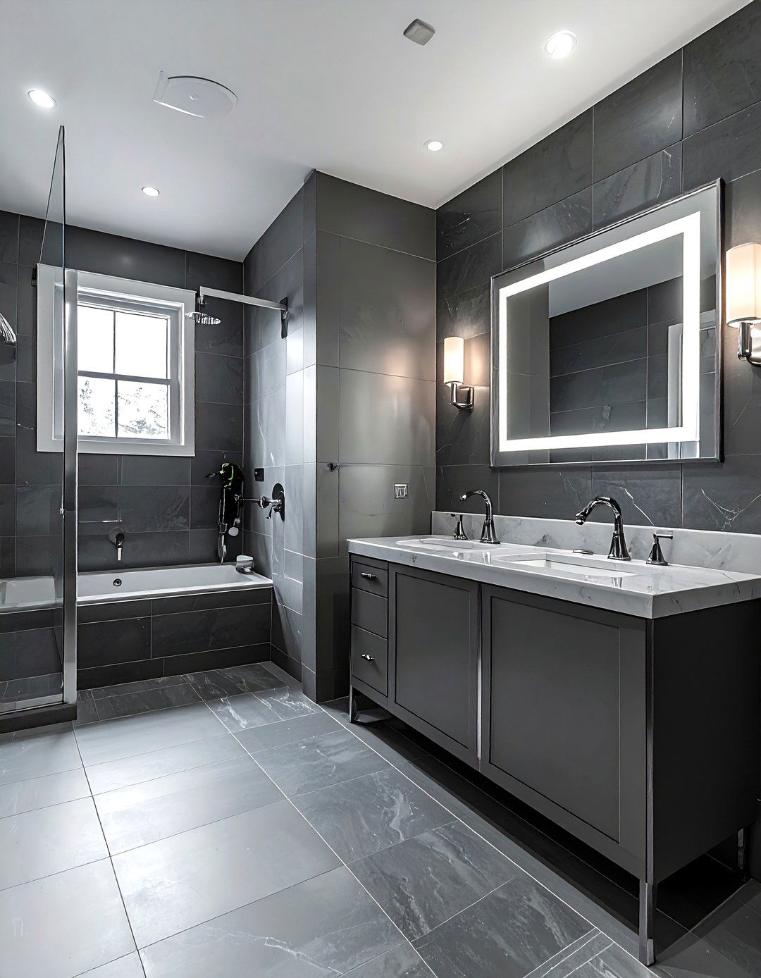 Charcoal And Silver Bathroom - 30 charcoal bathroom color schemes