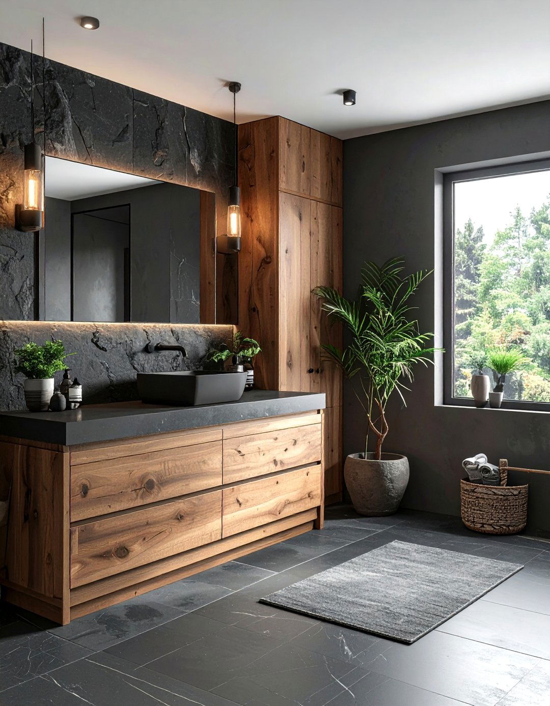 Charcoal And Stone Bathroom - 30 charcoal bathroom color schemes