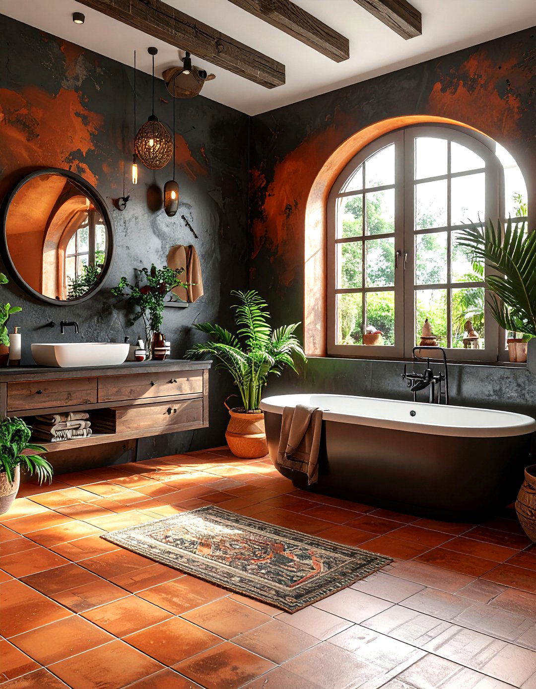 Charcoal And Terracotta Bathroom - 30 charcoal bathroom color schemes