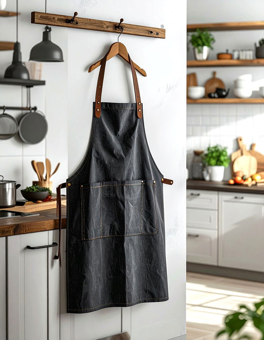 Charcoal Apron - 30 gray kitchen accessories ideas