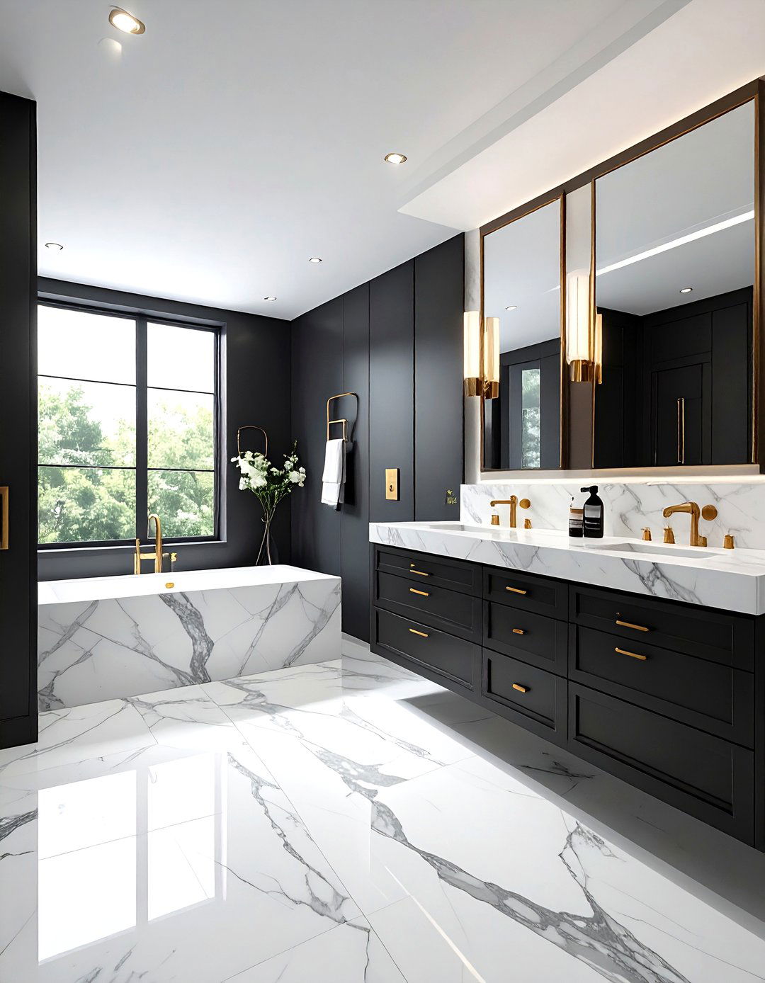 Charcoal Bathroom Marble Accents - 30 dark charcoal bathroom ideas