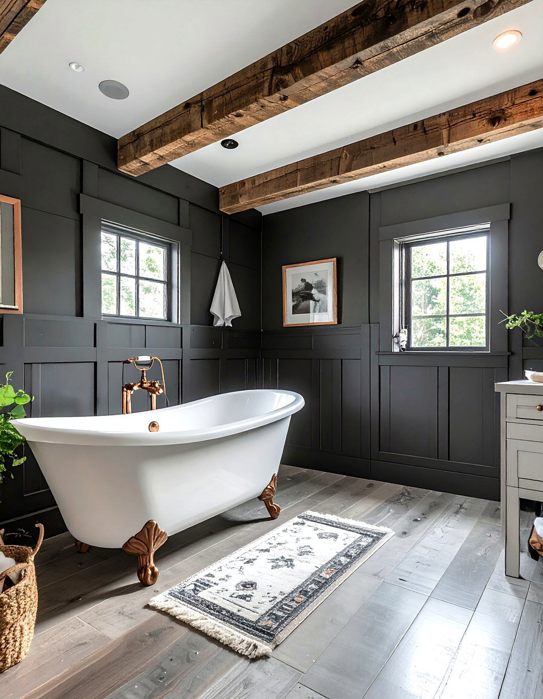 Charcoal Bathroom Rustic Style - 30 dark charcoal bathroom ideas