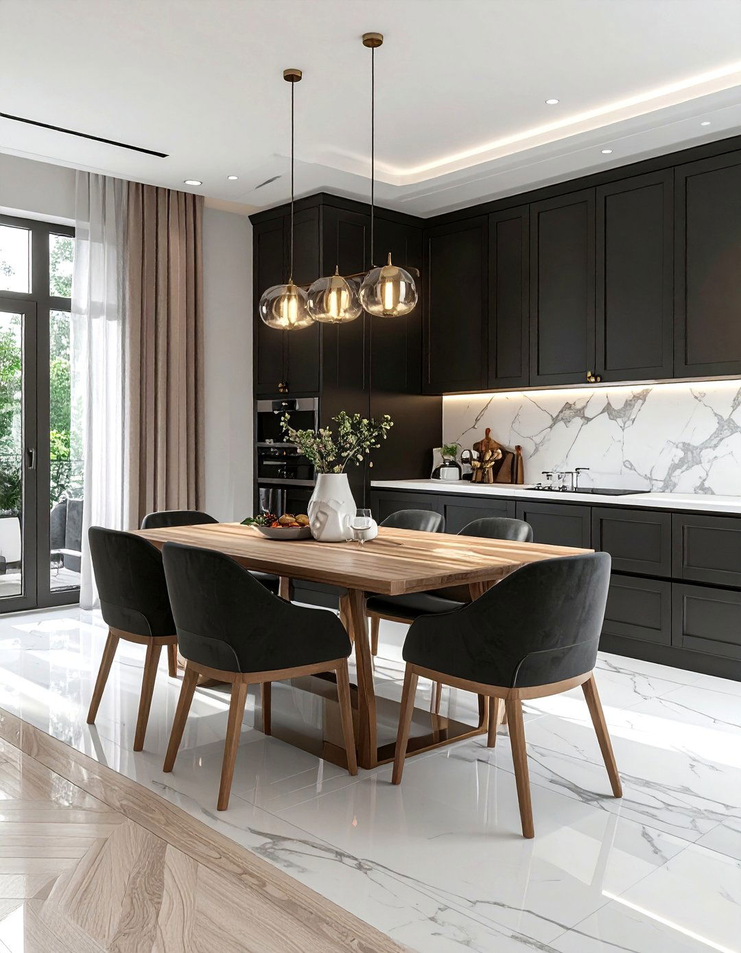 Charcoal Built In Cabinets White Dining Room - 30 charcoal and white dining room ideas