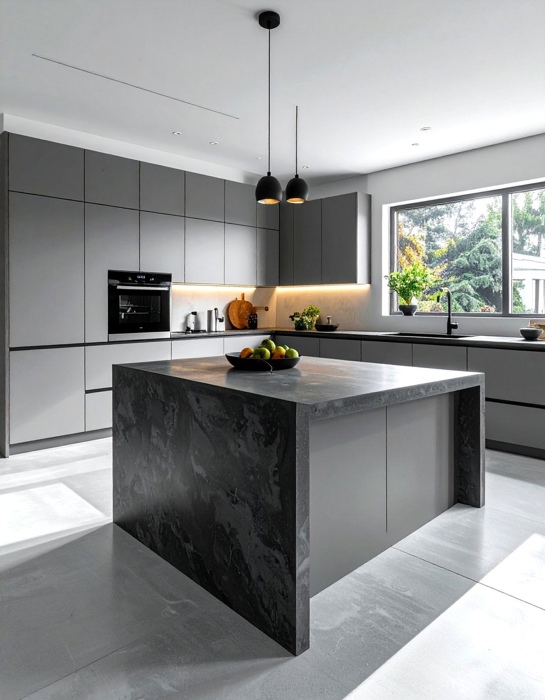 Charcoal Concrete Kitchen Countertop - 30 concrete countertop kitchen ideas