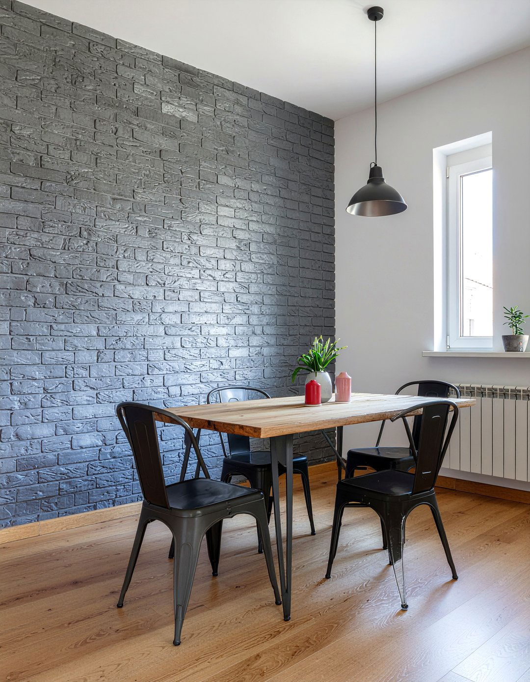 Charcoal Dining Room Brick Wall - 30 charcoal dining room ideas