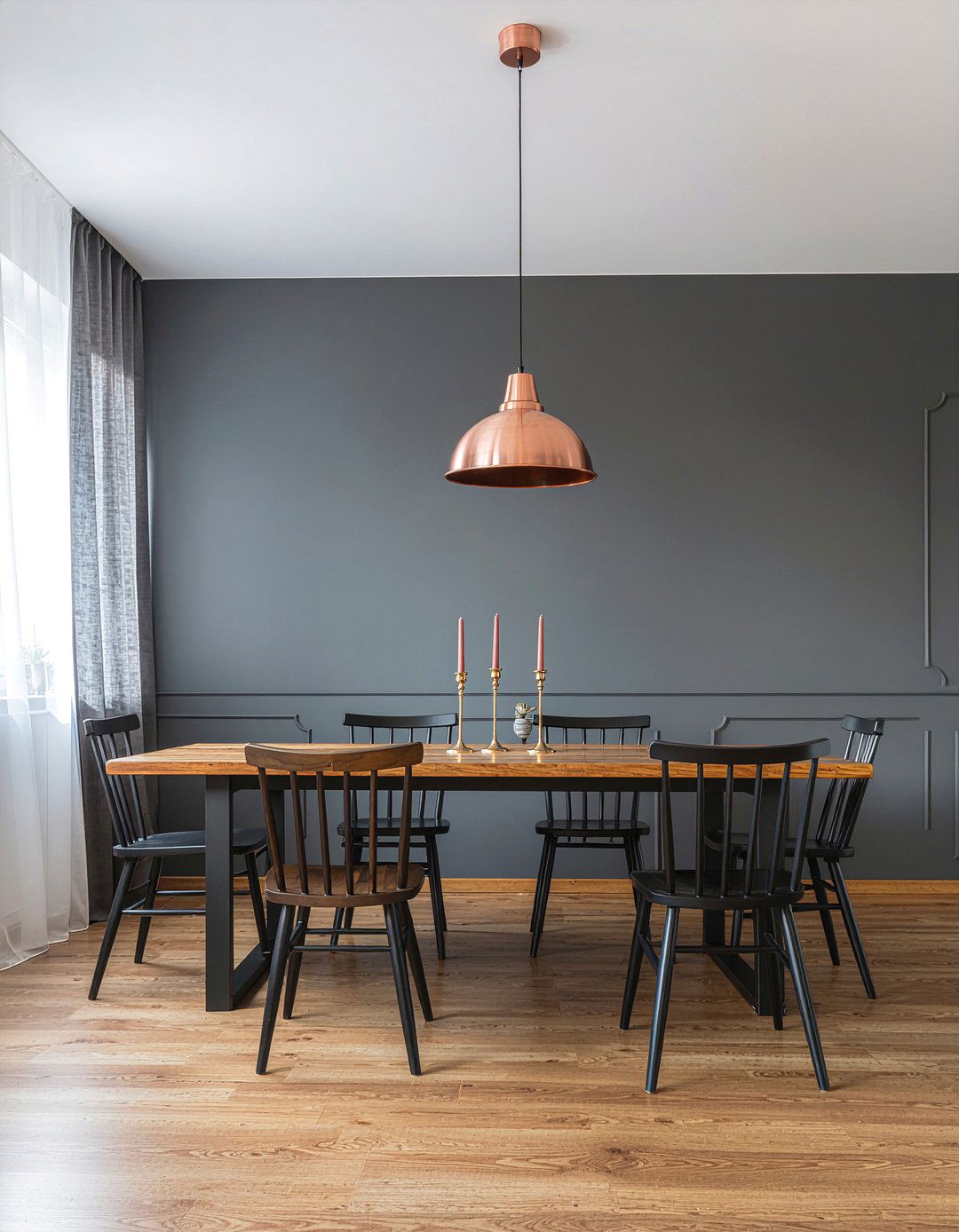 Charcoal Dining Room Copper Accents - 30 charcoal dining room ideas