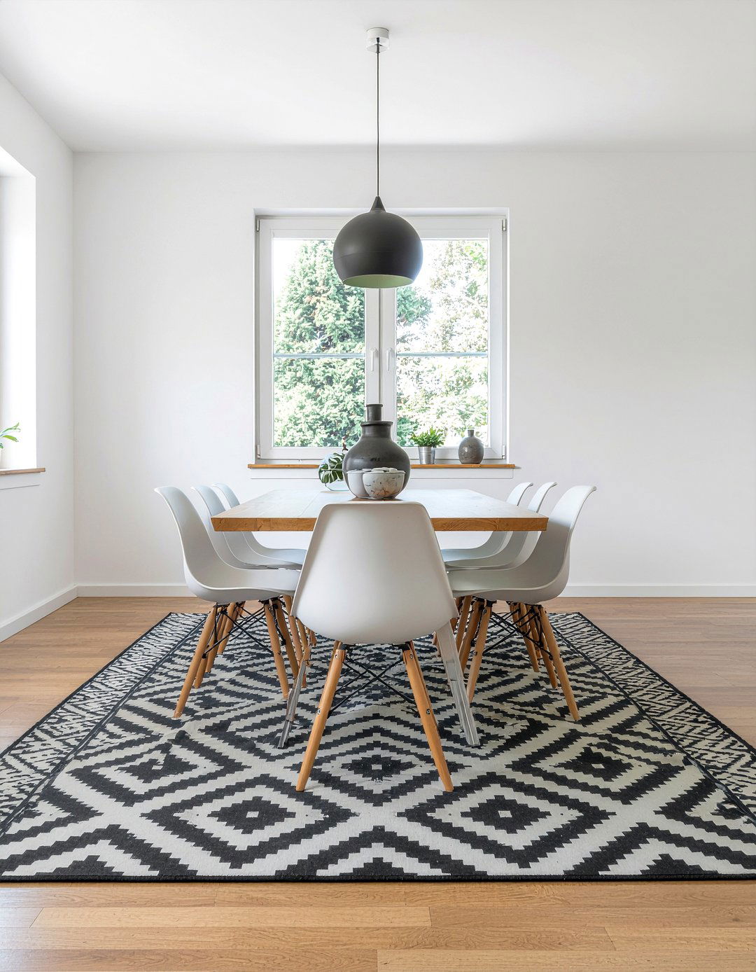 Charcoal Dining Room Geometric Rug - 30 charcoal dining room ideas