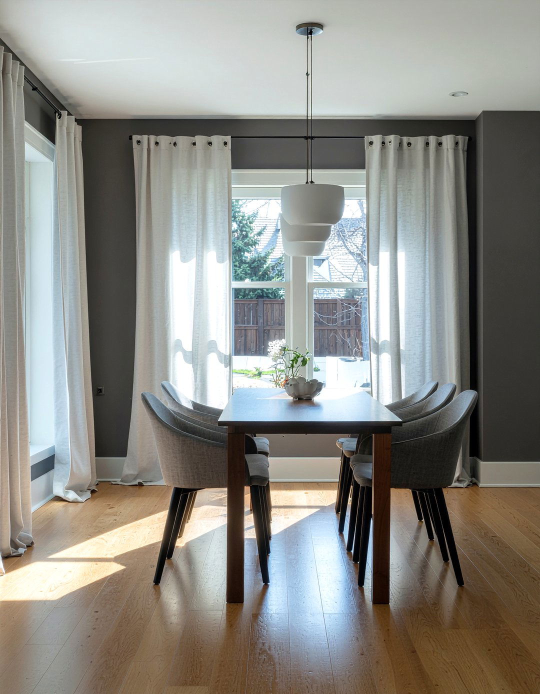 Charcoal Dining Room Linen Curtains - 30 charcoal dining room ideas