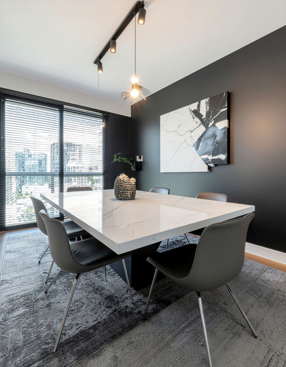 Charcoal Dining Room Marble Table - 30 charcoal dining room ideas