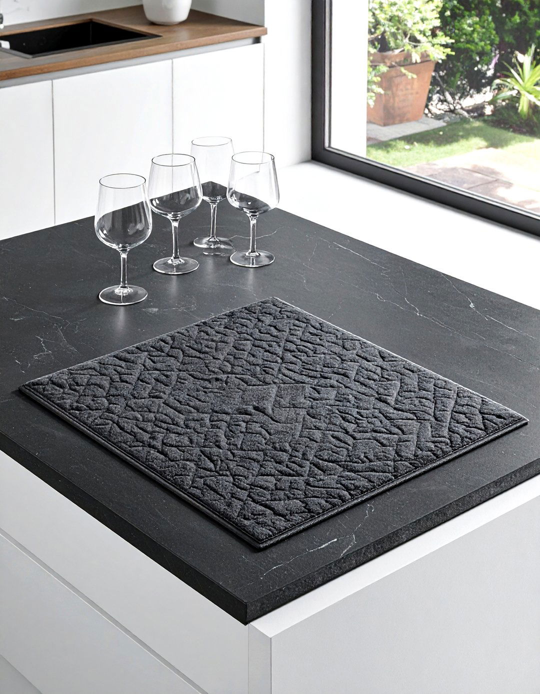 Charcoal Dish Drying Mat - 30 gray kitchen accessories ideas