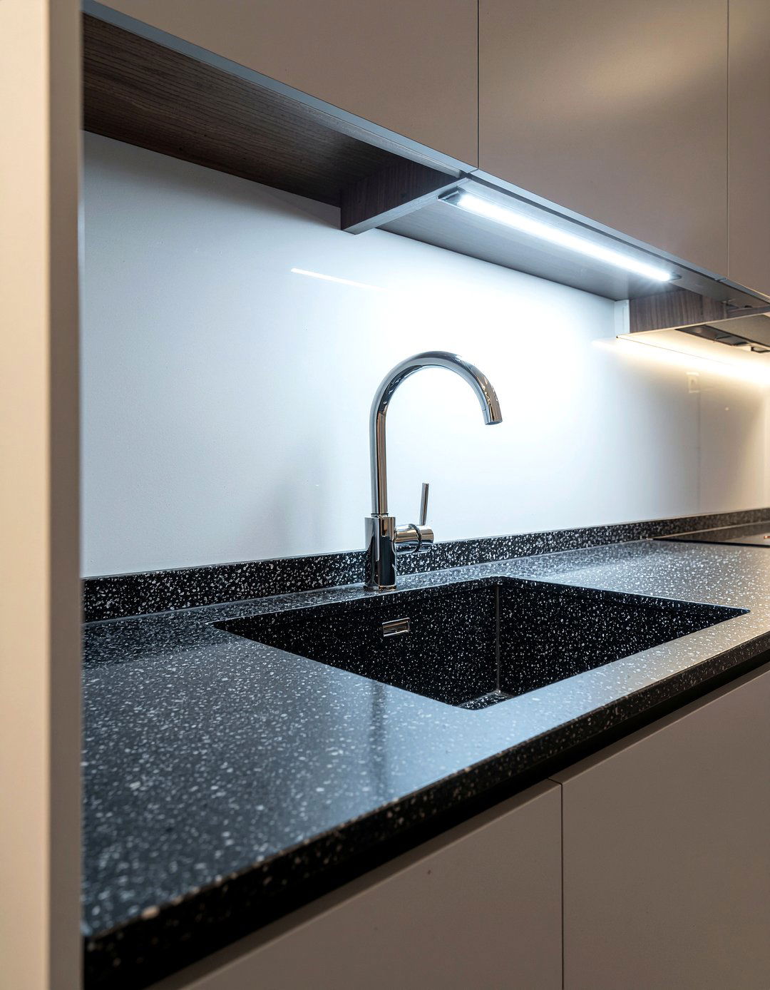 Charcoal Granite Composite Sink In Modern Kitchen - 30 granite composite sink kitchen ideas