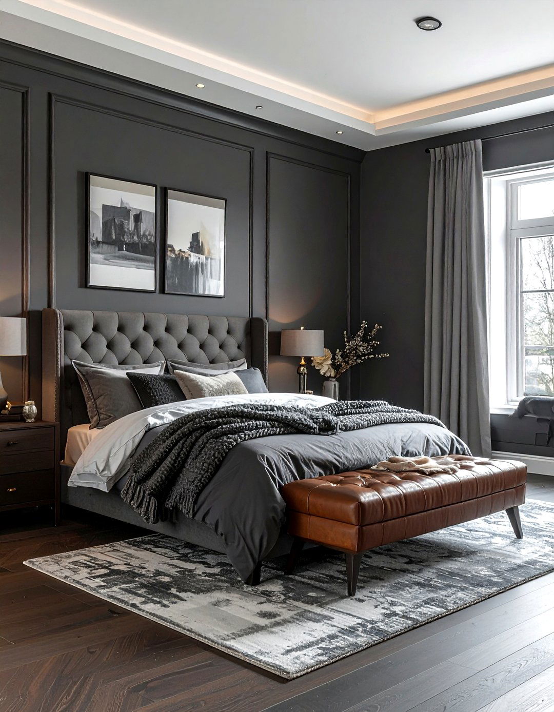 Charcoal Gray Bedroom - 30 moody bedroom ideas