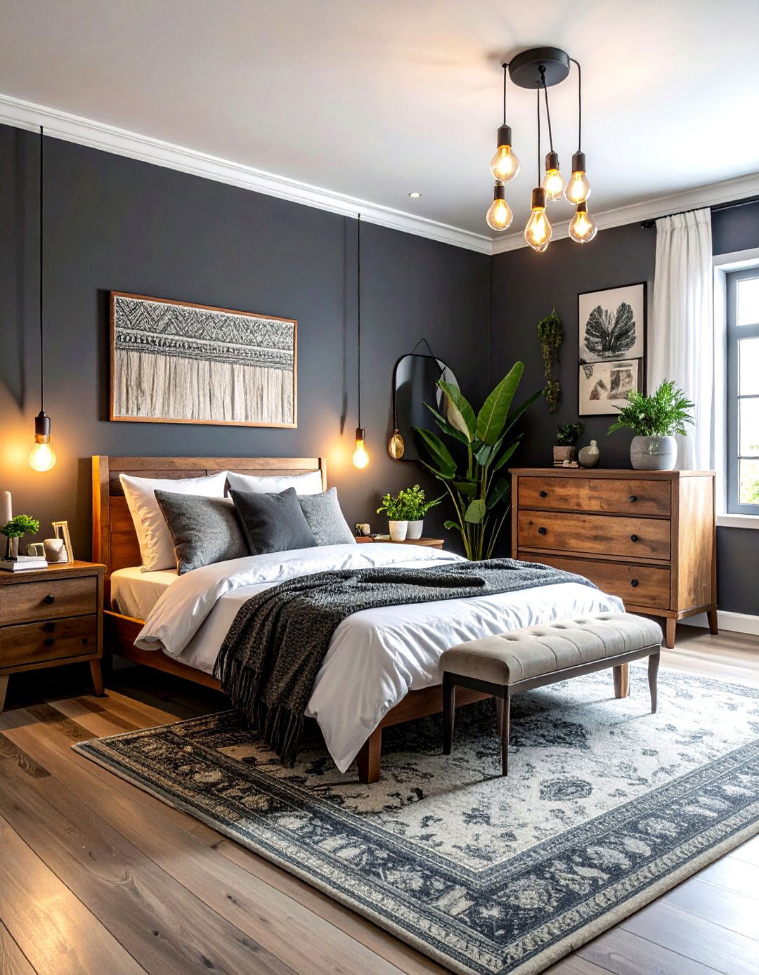 Charcoal Gray Bohemian Bedroom - 30 bohemian gray bedroom ideas