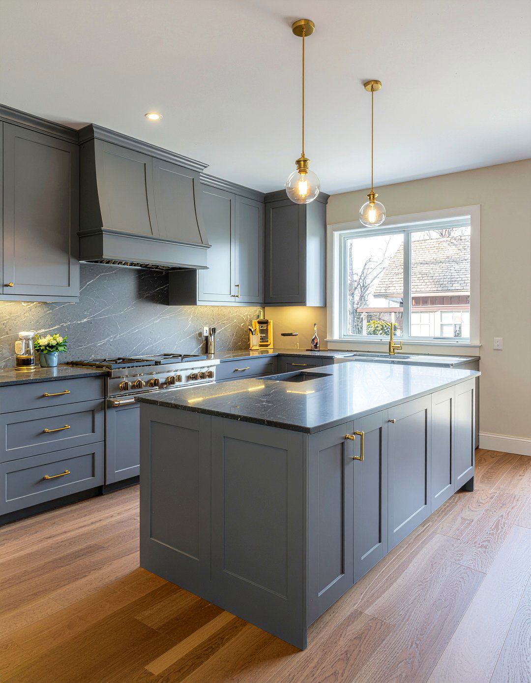Charcoal Gray Cabinets Gold Hardware - 30 gray kitchen cabinet ideas