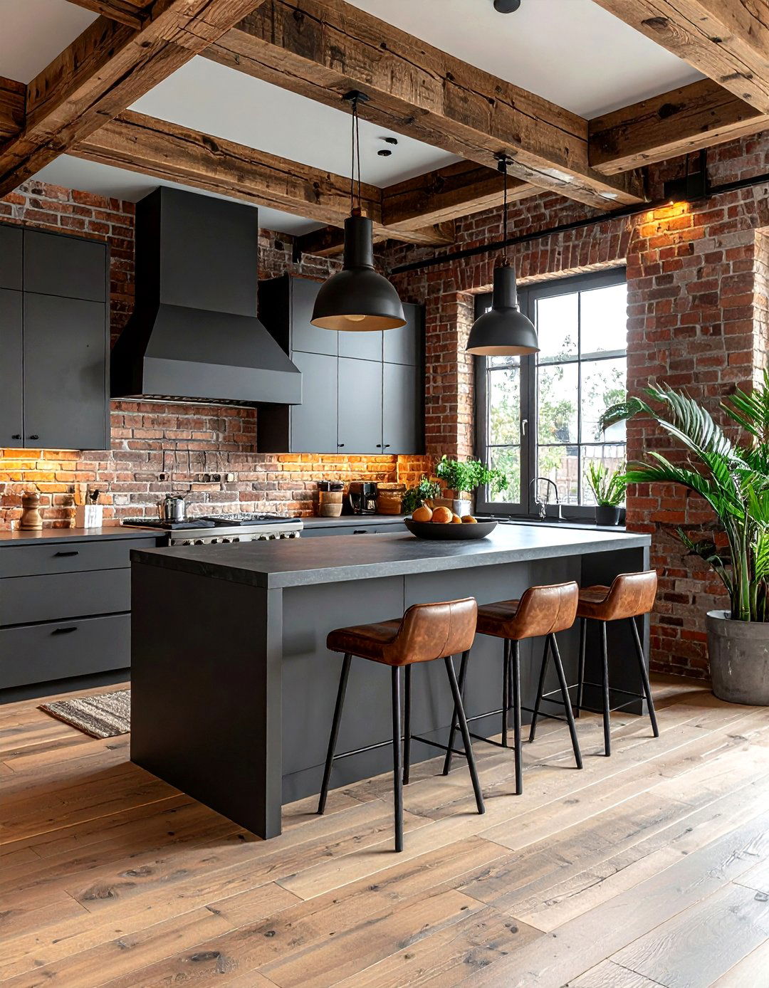 Charcoal Gray Industrial Kitchen - 30 gray kitchen design ideas