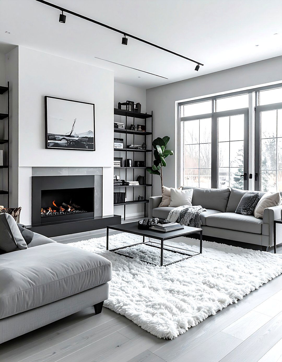 Charcoal Gray Living Room - 30 living room accent color ideas