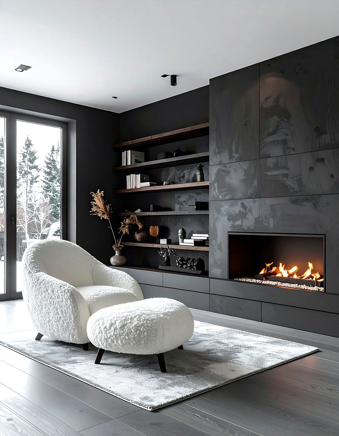 Charcoal Gray Living Room - 30 living room paint color ideas