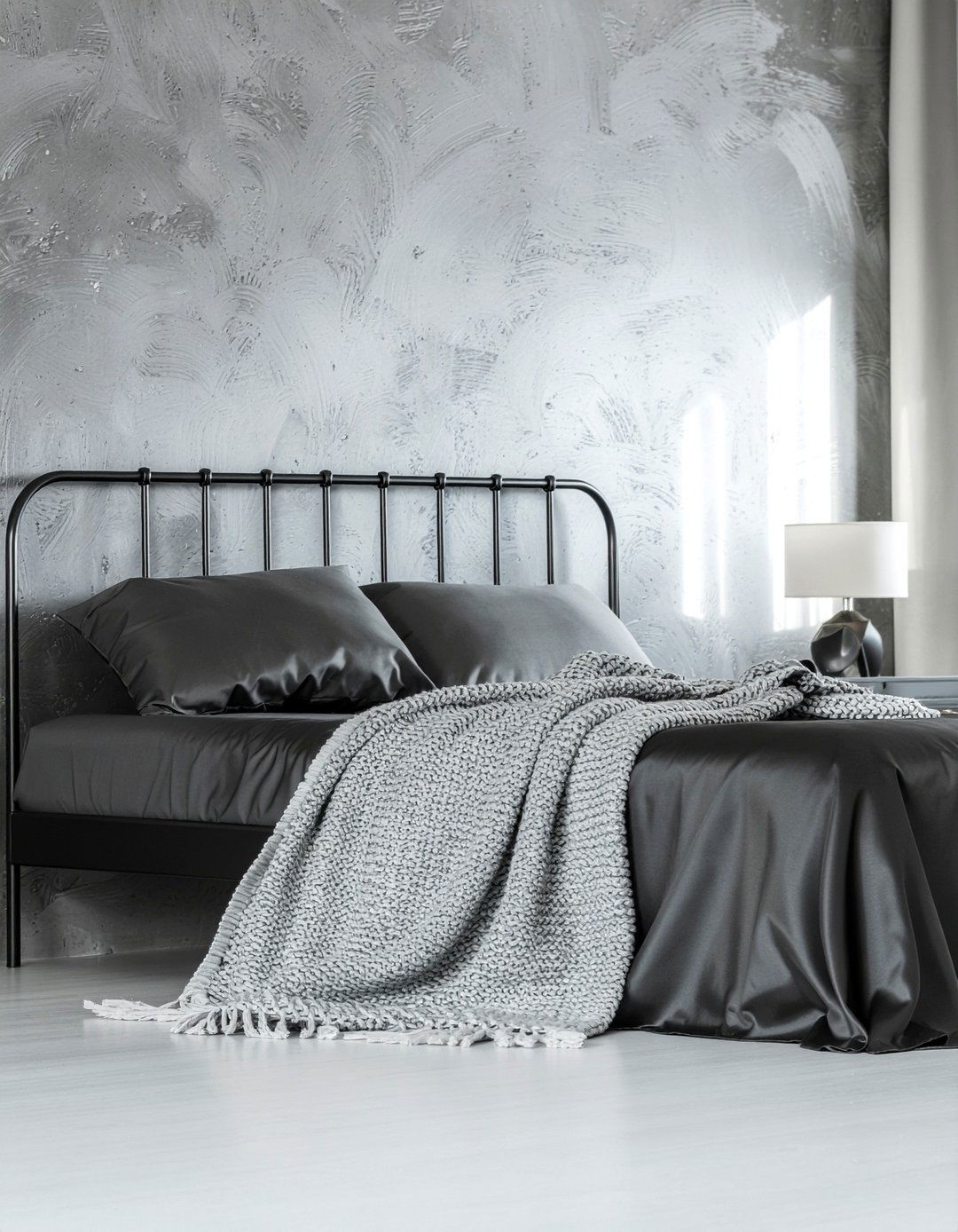 Charcoal Gray Silk Sheets - 30 bedroom silk bedding ideas
