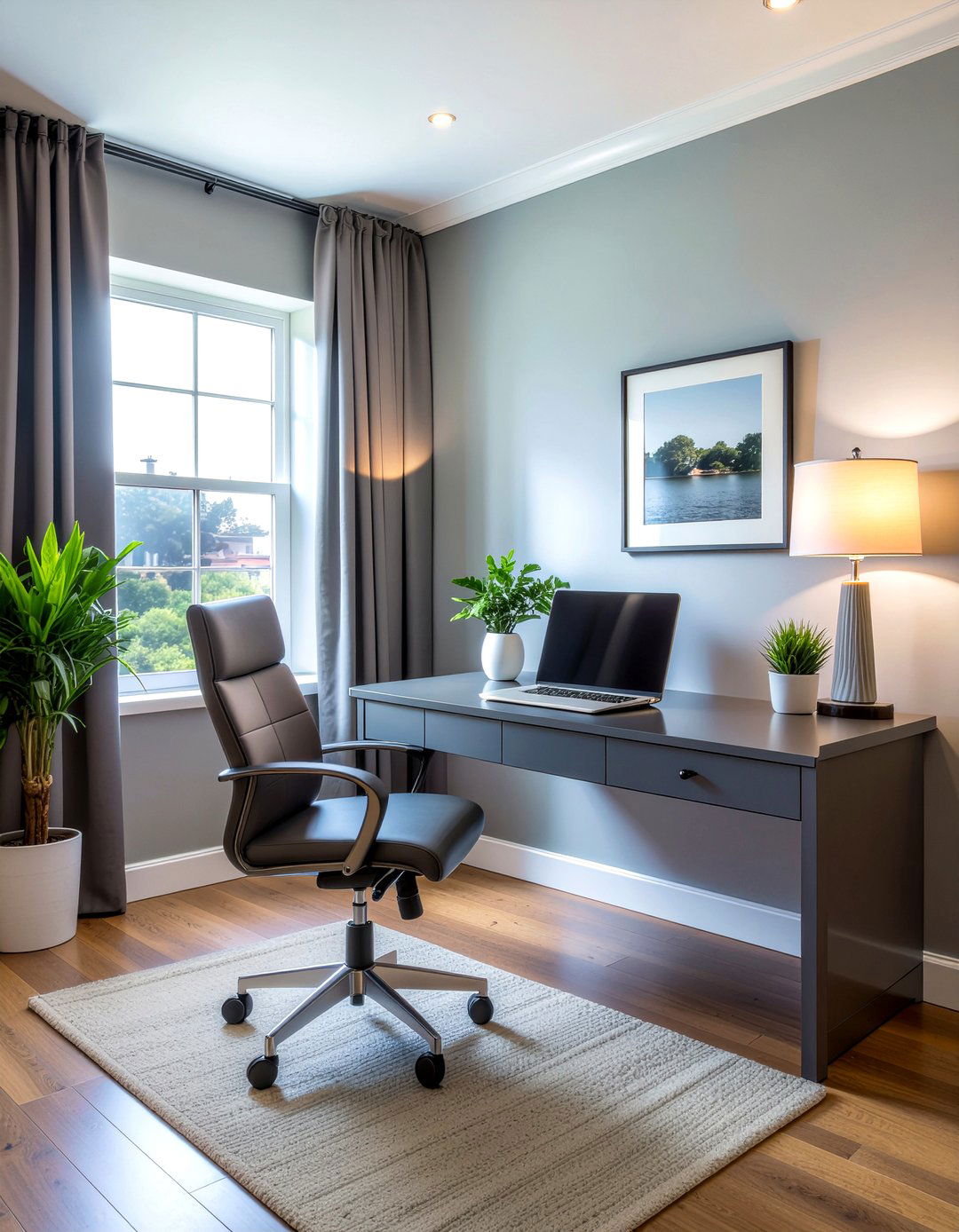 Charcoal Gray Writing Desk - 30 bedroom gray furniture ideas