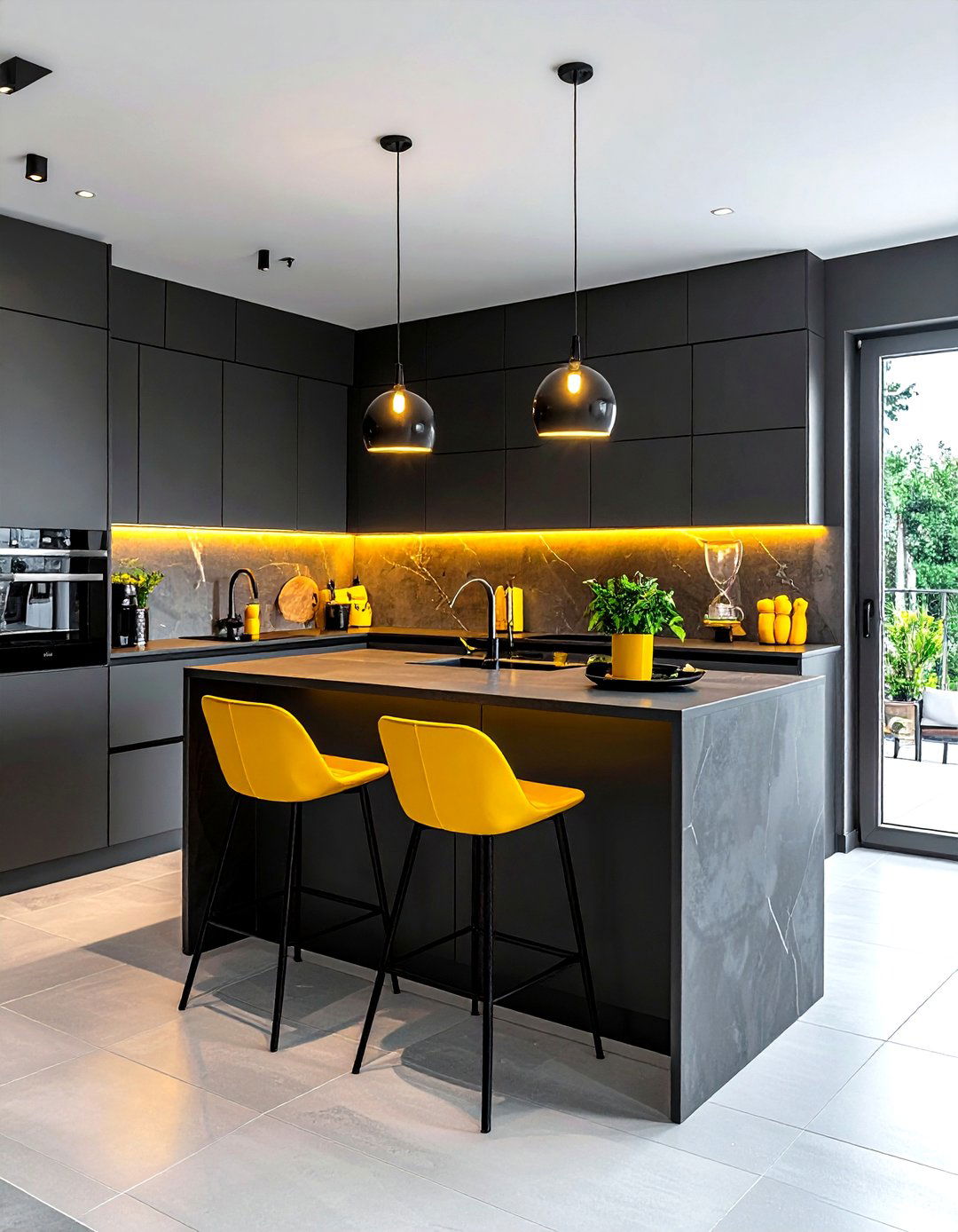 Charcoal Gray Yellow Accents - 30 gray yellow kitchen ideas