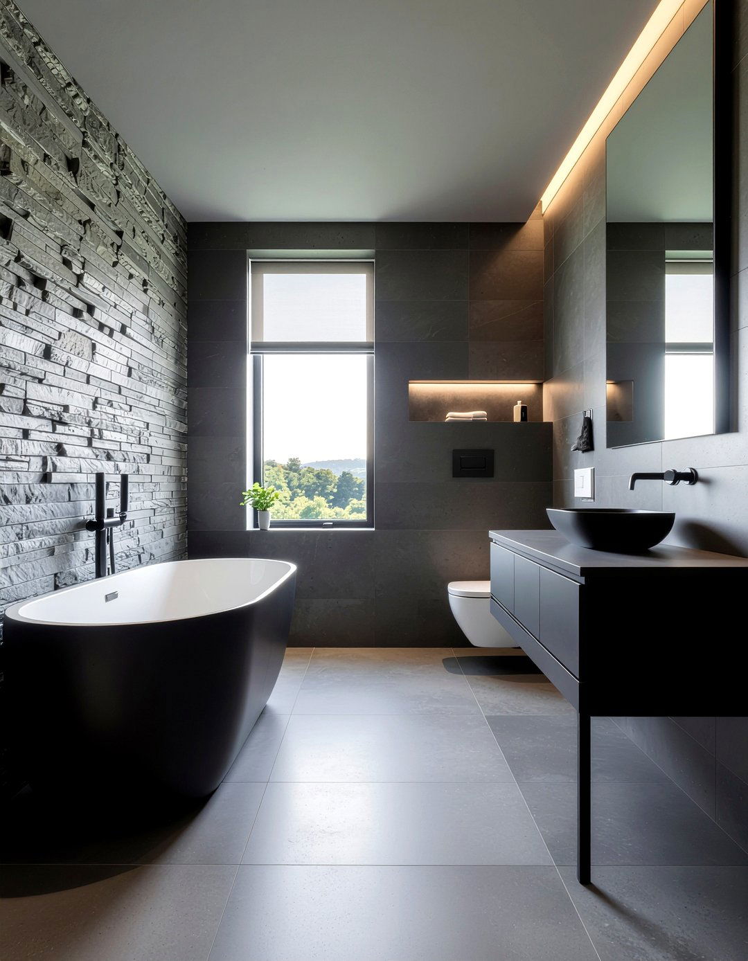 Charcoal Grey And Black Bathroom - 30 matte black bathroom ideas