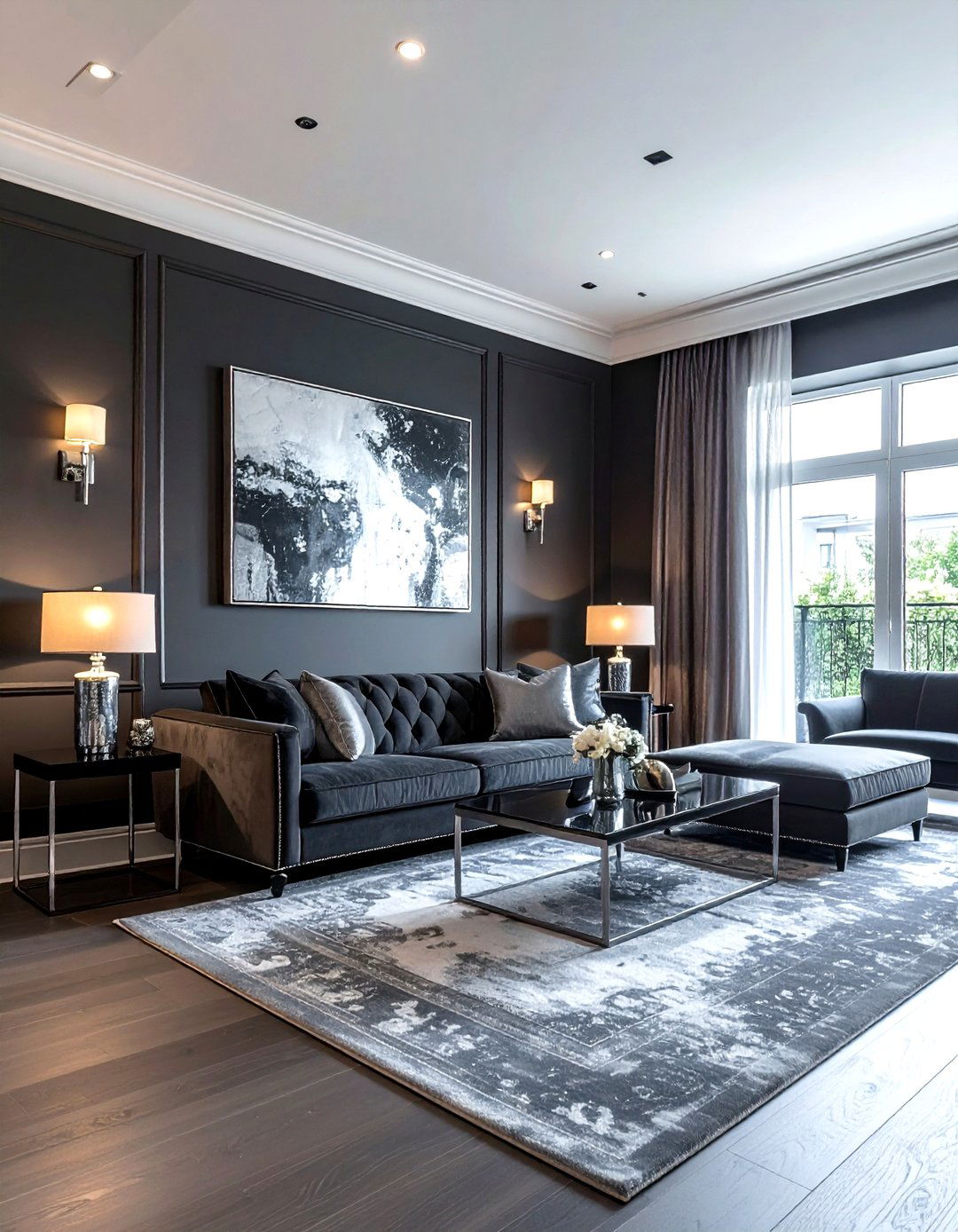 Charcoal Grey And Silver Living Room - 30 silver accent living room ideas