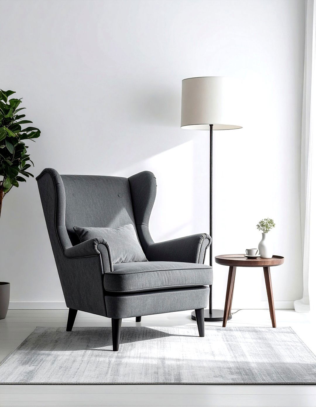 Charcoal Grey Armchair - 30 gray bedroom furniture ideas