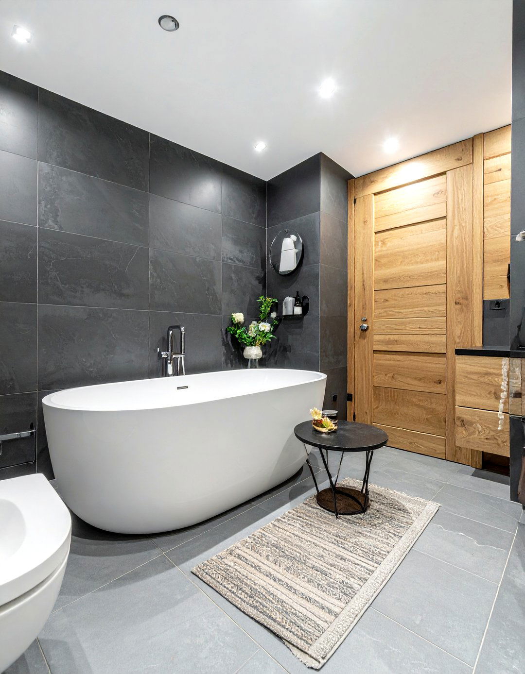 Charcoal Grey Bathroom - 30 bathroom accent color ideas