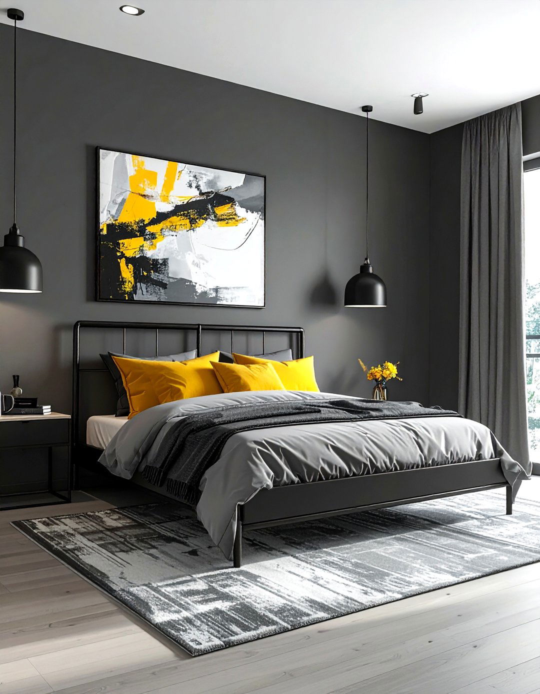 Charcoal Grey Bedroom - 30 bedroom paint color ideas