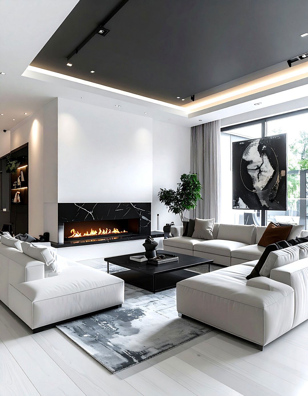 Charcoal Grey Ceiling - 30 living room ceiling color ideas