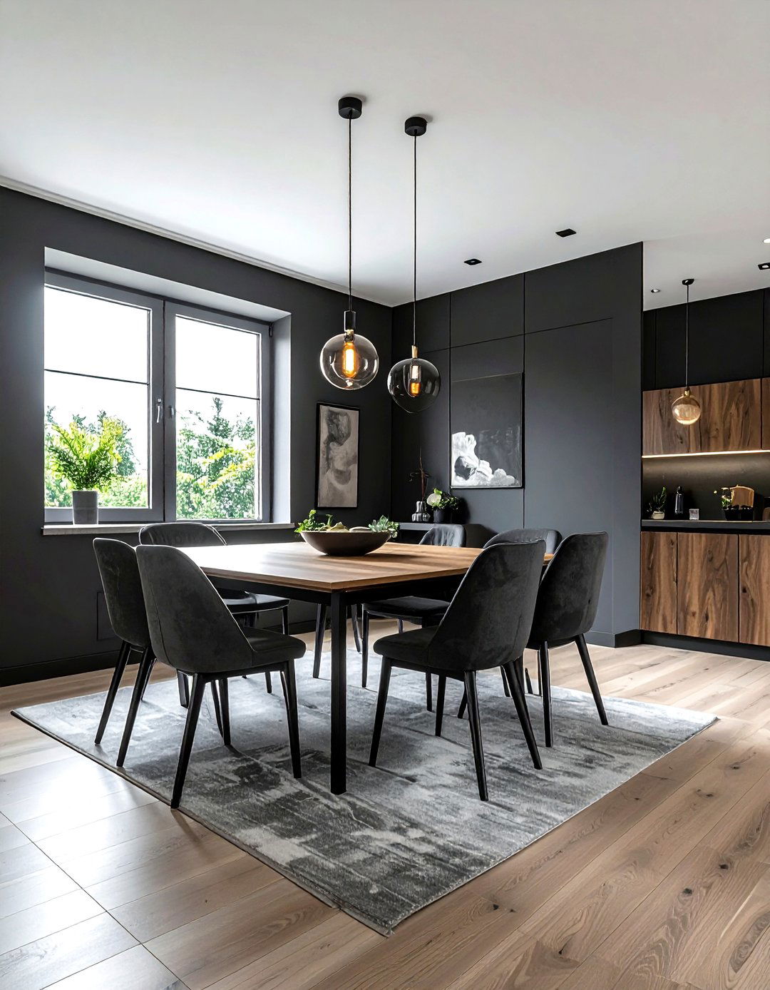 Charcoal Grey Dining Room - 30 grey dining room decor ideas