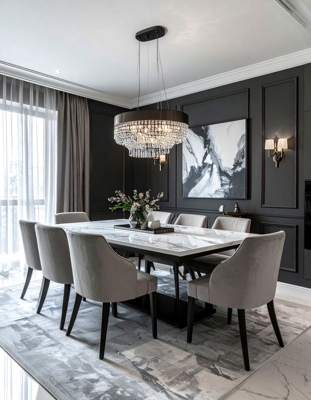 Charcoal Grey Dining Room - 30 grey dining room design ideas