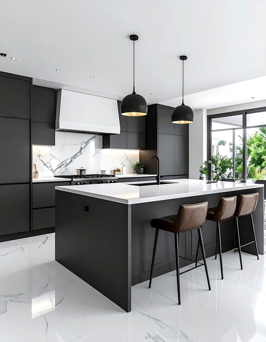 Charcoal Grey Kitchen Island - 30 grey and white kitchen ideas