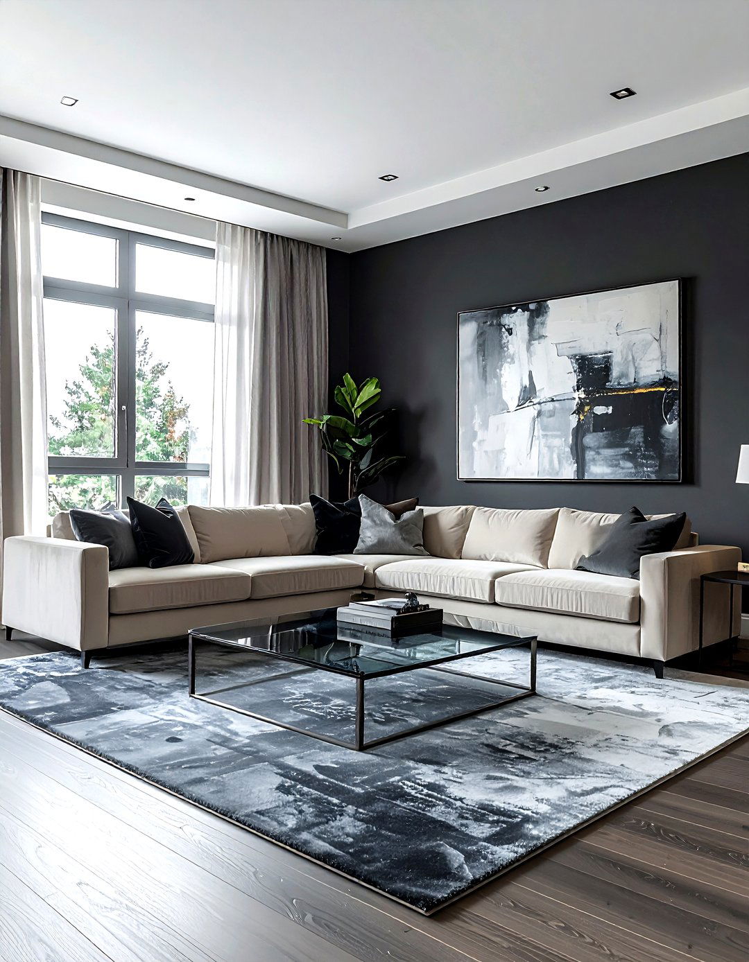 Charcoal Grey Living Room - 30 grey living room ideas