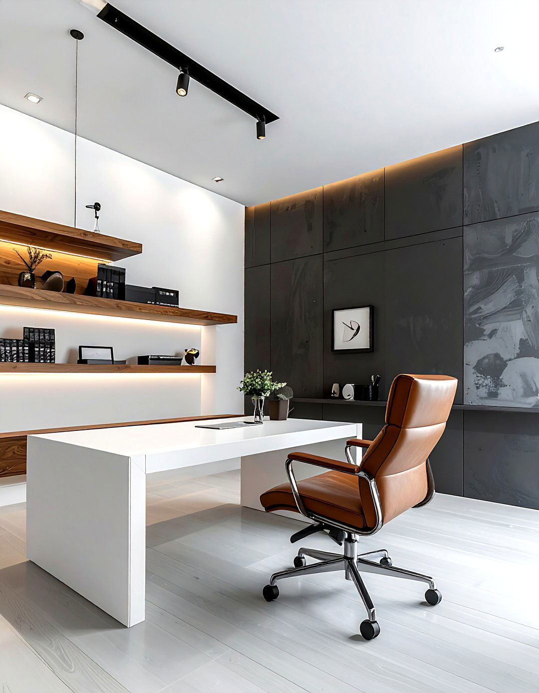 Charcoal Grey Office Wall - 30 accent wall paint ideas