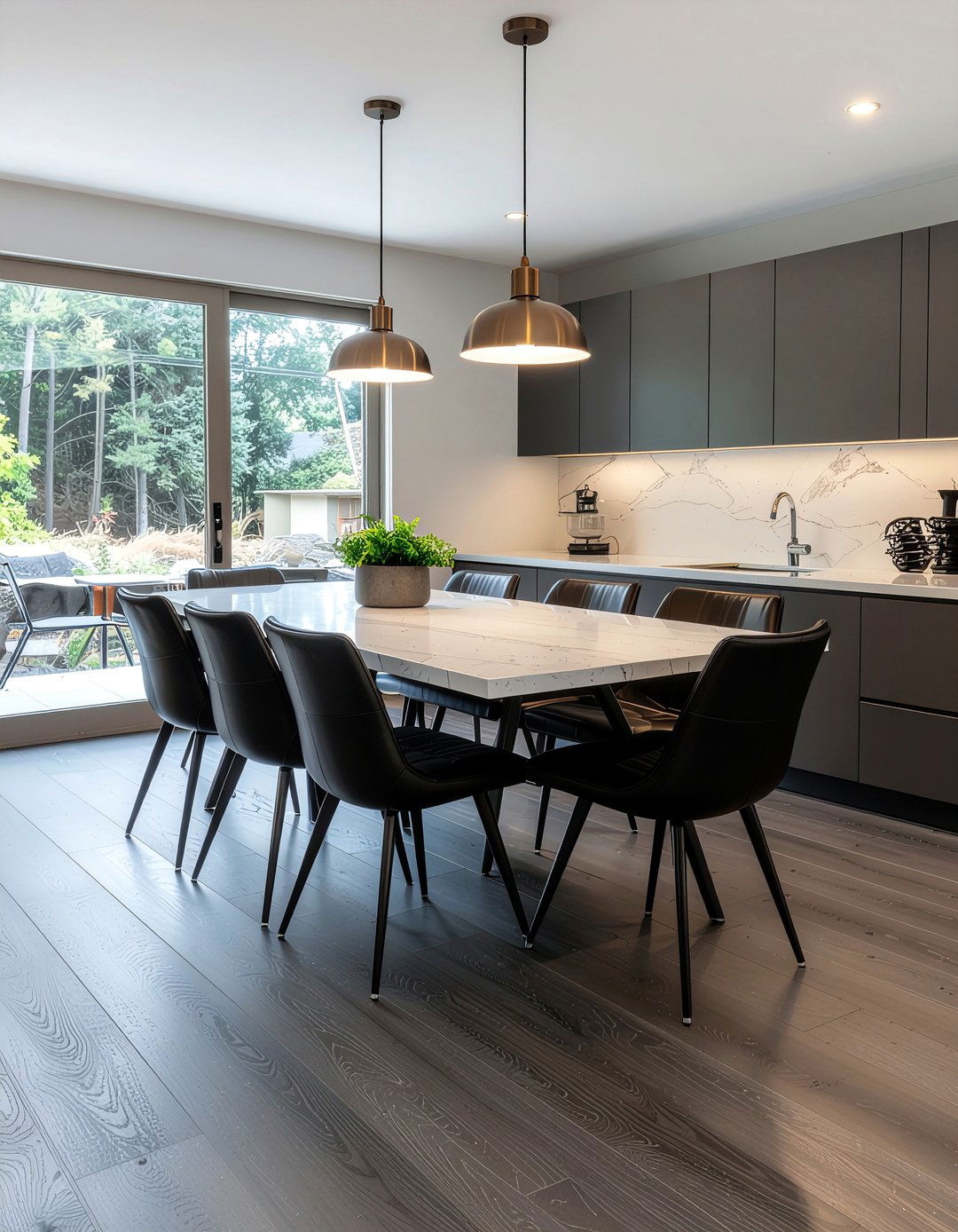 Charcoal Grey Vinyl Plank - 30 dining room vinyl floor ideas