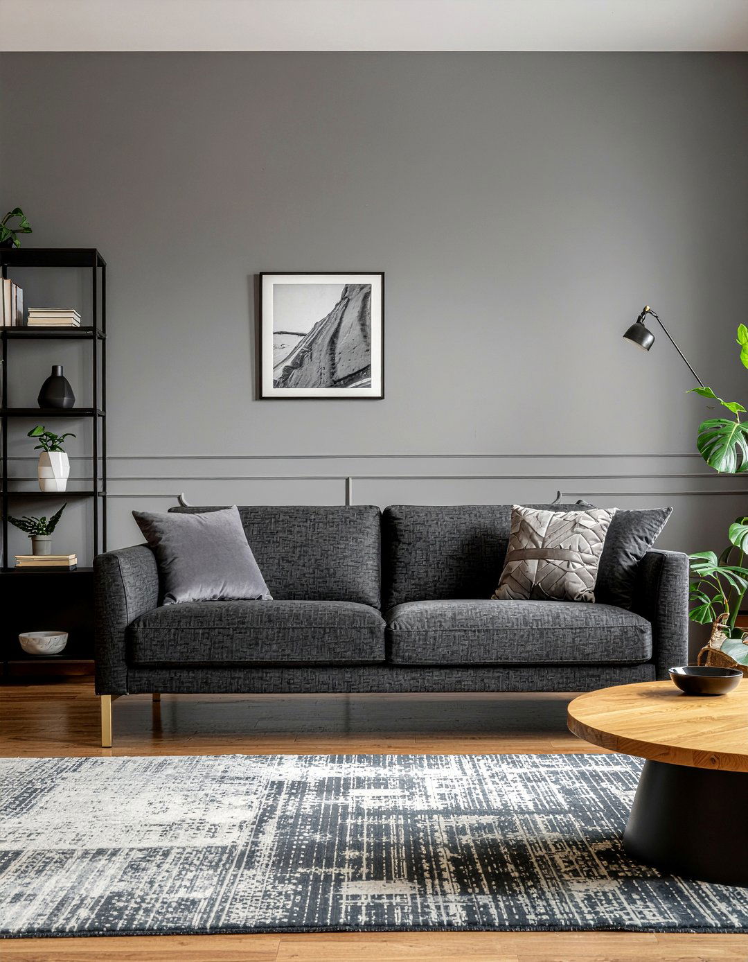 Charcoal Linen Sofa - 30 linen living room ideas