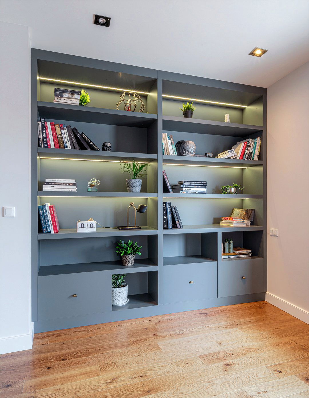Charcoal Living Room Built In Shelves - 30 charcoal living room ideas