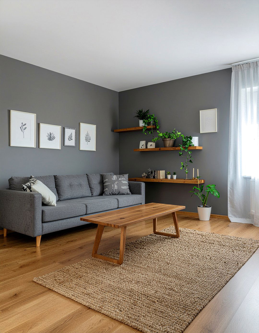 Charcoal Living Room With Wood - 30 charcoal living room ideas