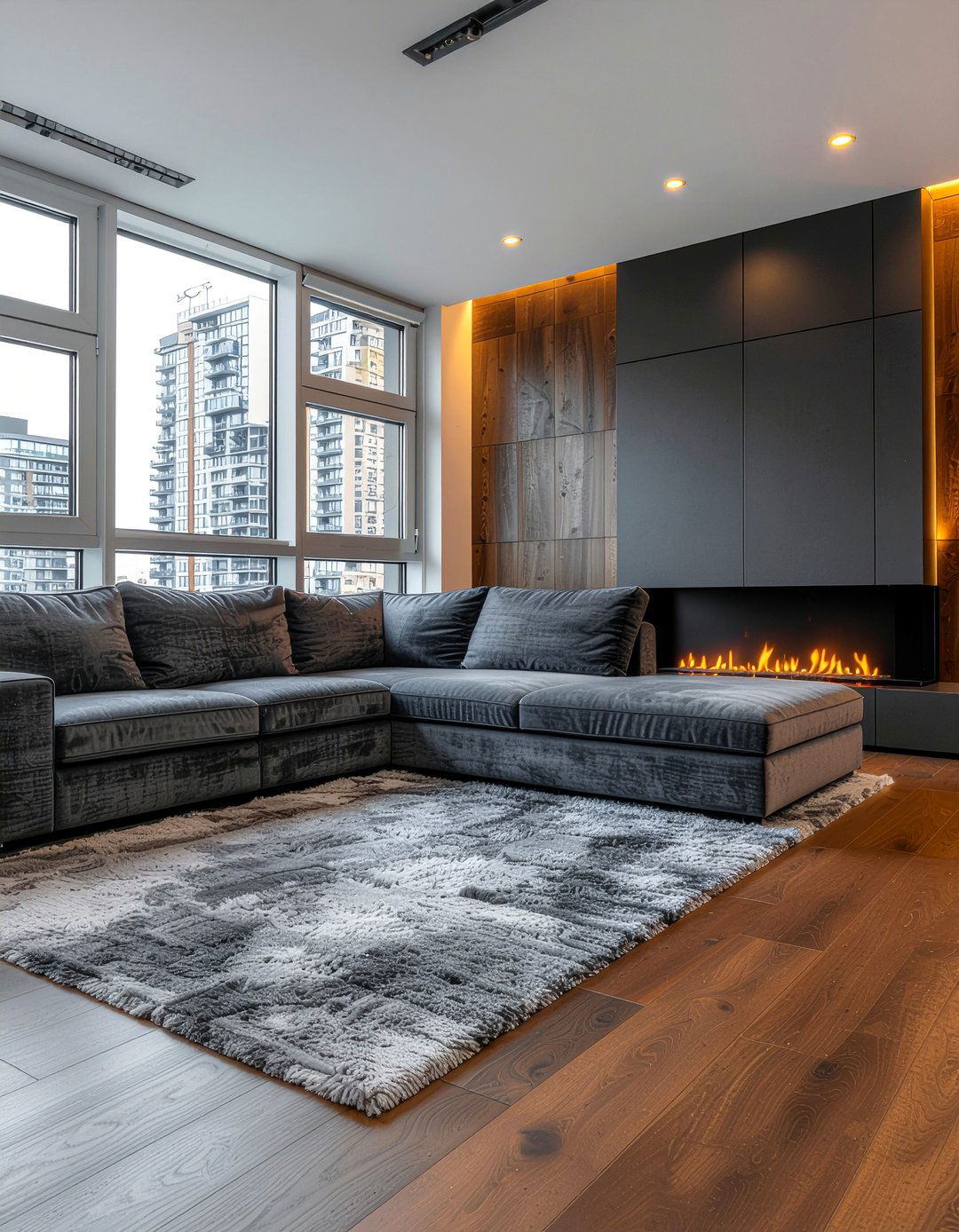 Charcoal Sectional Sofa - 30 L-shaped sofa living room ideas