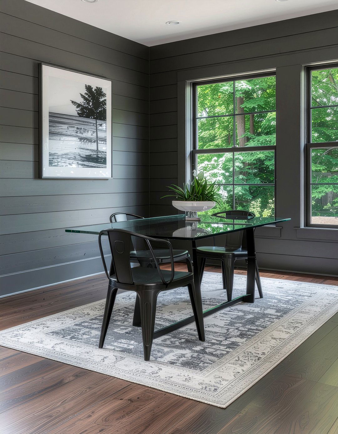 Charcoal Shiplap Dining Room - 30 dining room shiplap ideas