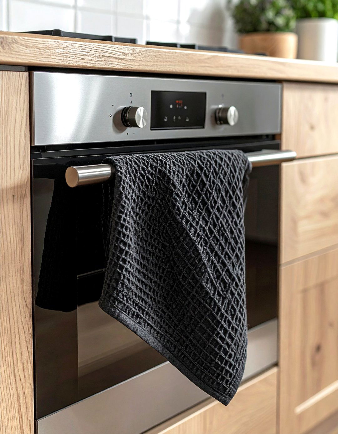 Charcoal Tea Towel - 30 gray kitchen accessories ideas