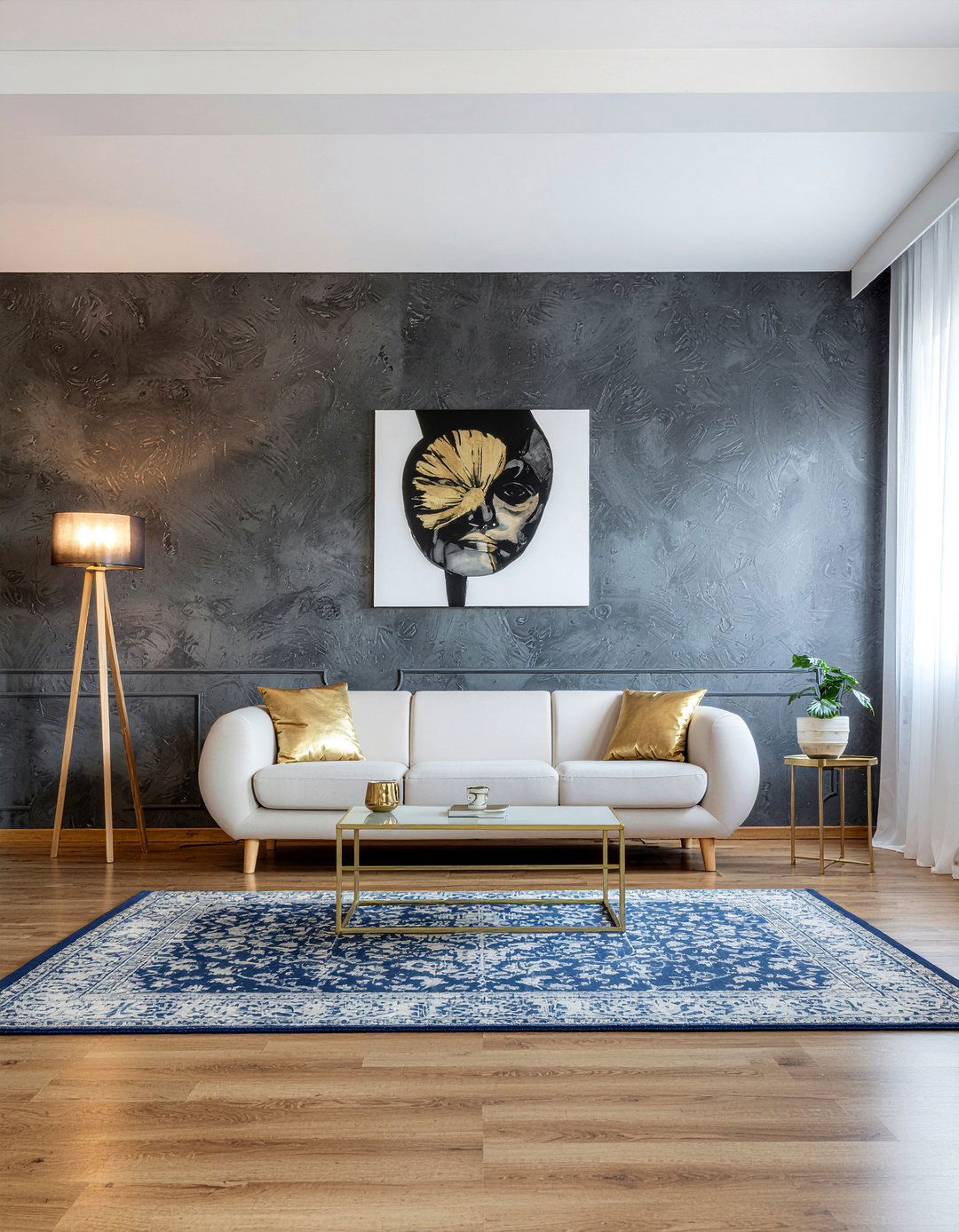 Charcoal Wall Living Room - 30 warehouse living room ideas