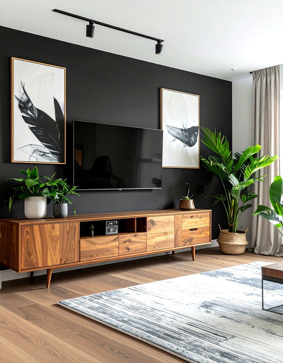 Charcoal accent wall - 30 charcoal decor ideas