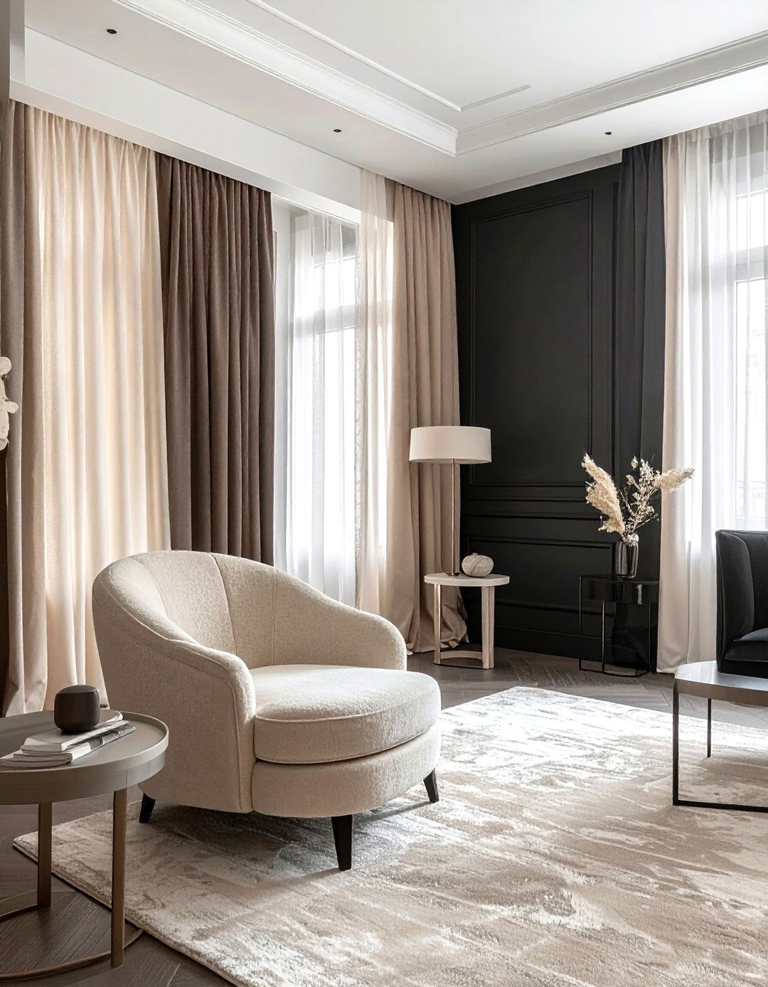 Charcoal and Beige Living Room - 30 charcoal living room color schemes