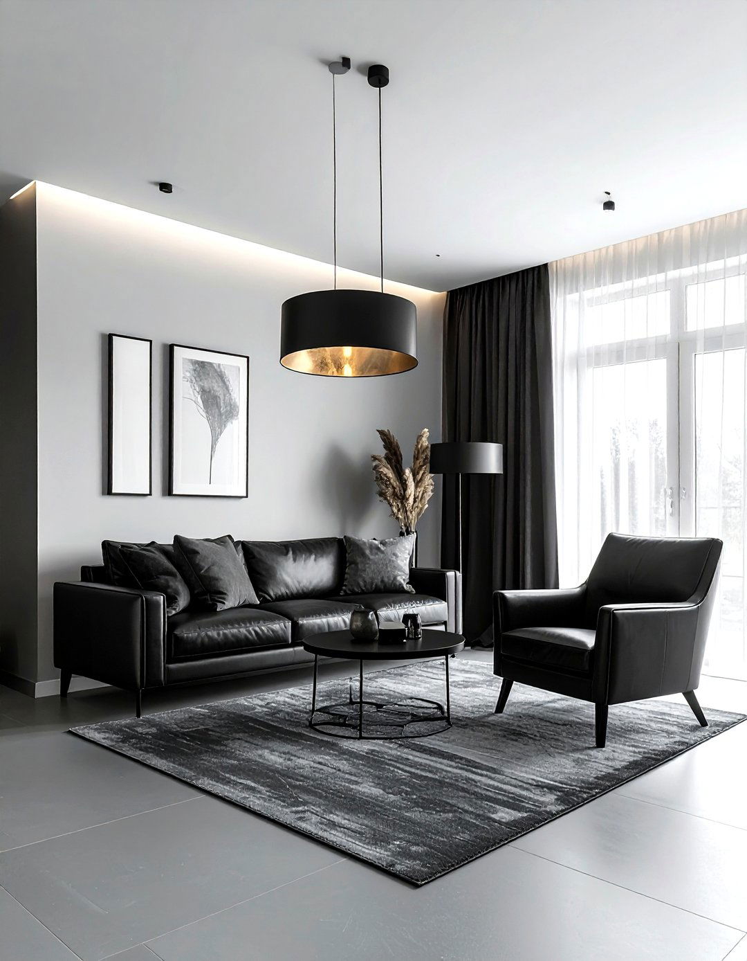 Charcoal and Black Living Room - 30 charcoal living room color schemes