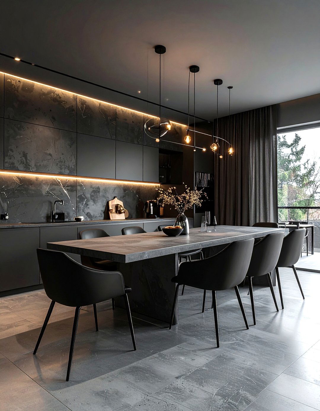 Charcoal and Concrete Dining Room - 30 charcoal dining room color schemes
